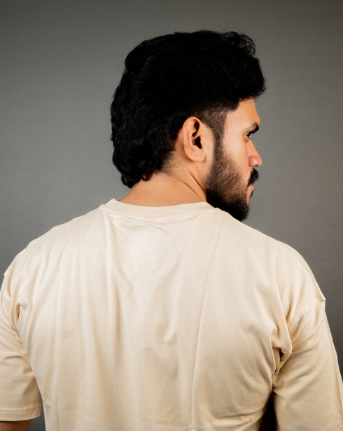 Shades of Stillness - Oversized Beige Tee