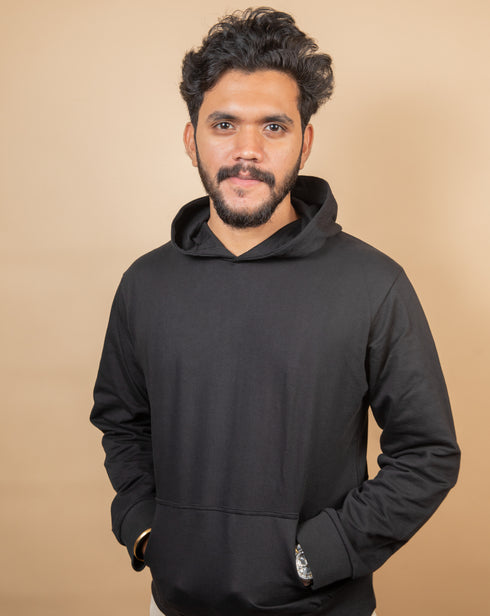 Everyday Eclipse - Oversized Minimal Black Hoodie