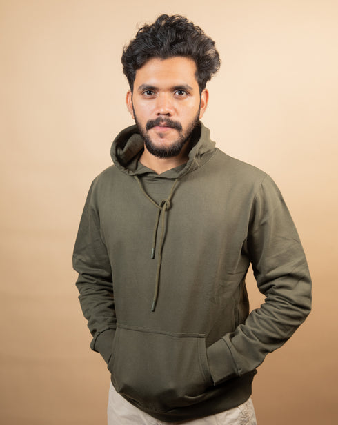 Ash of Evergreen - Oversized Minimal Green Hoodie