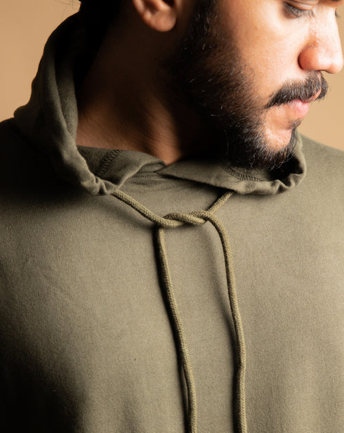 Ash of Evergreen - Oversized Minimal Green Hoodie