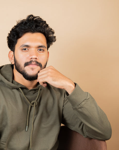 Ash of Evergreen - Oversized Minimal Green Hoodie