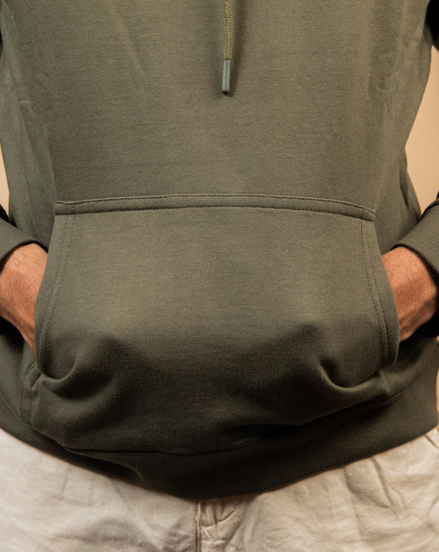 Ash of Evergreen - Oversized Minimal Green Hoodie