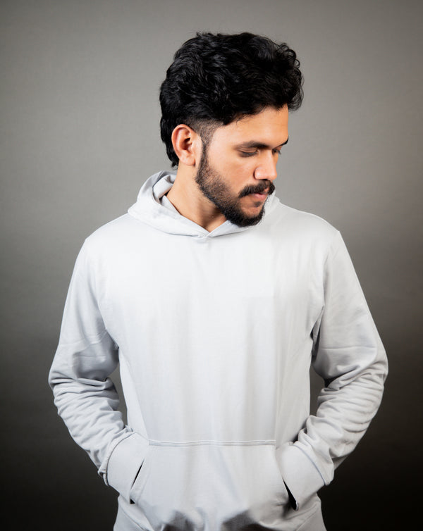 Moonlit Haze - Oversized Minimal Blue Hoodie