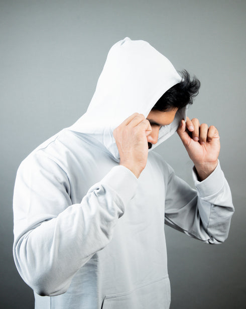 Moonlit Haze - Oversized Minimal Blue Hoodie