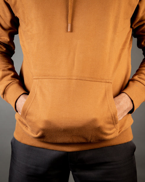 Dusk Ember - Oversized Minimal Brown Hoodie
