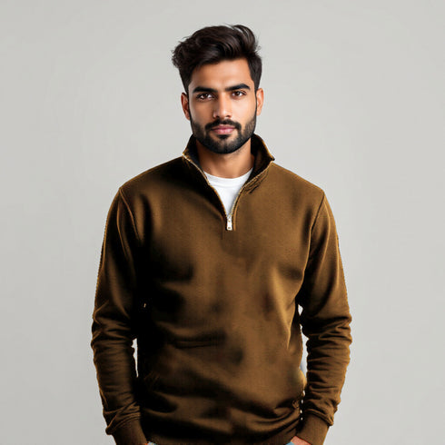 Brown Zipper Sweatshirt