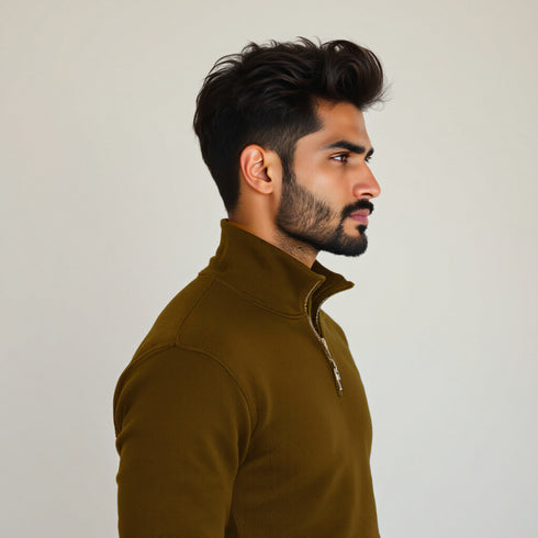 Brown Zipper Sweatshirt