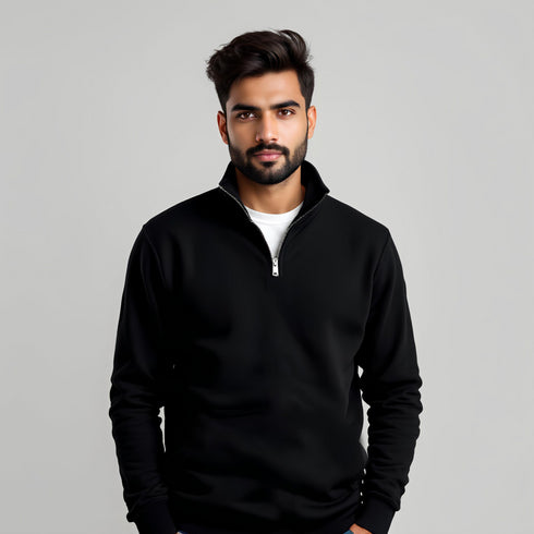 Black Zipper Sweatshirt